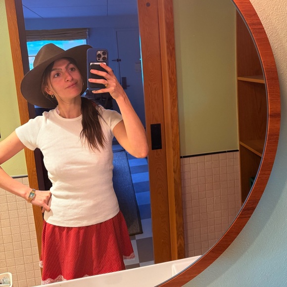 Red Polka Dot Frankie’s Bikinis Audrey Mini Halter Dress - Picture 3 of 3